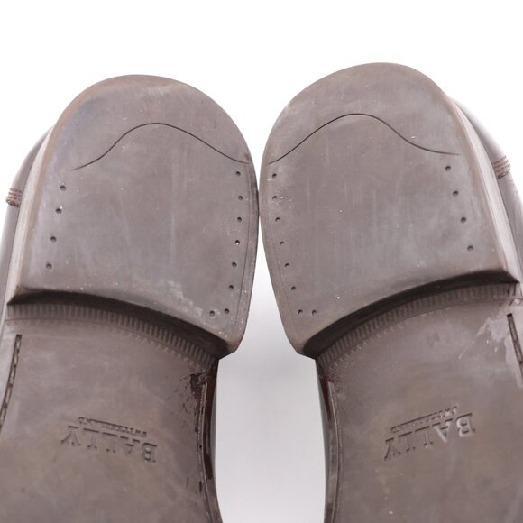 Bally Swiss Corton Men's Size 11 D Dark Brown Leather Silver Horse Bit Loafers - Picture 11 of 12